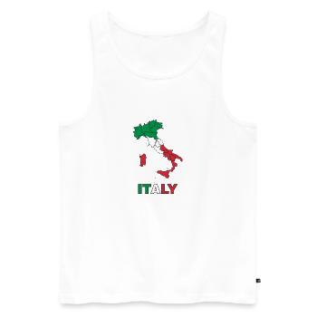 italy - Men's Premium Organic Tank Top - white - Front - AI Model Male 178 light (178cm)