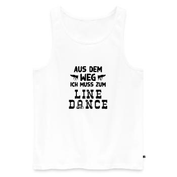 Line Dance Linedance Geschenk - Männer Premium Bio Tank Top - Weiß - Vorne - Michal (187cm)
