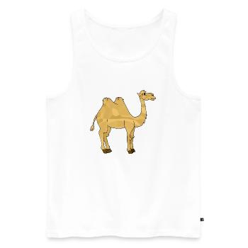 Kamel - Männer Premium Bio Tank Top - Weiß - Vorne - Michal (187cm)