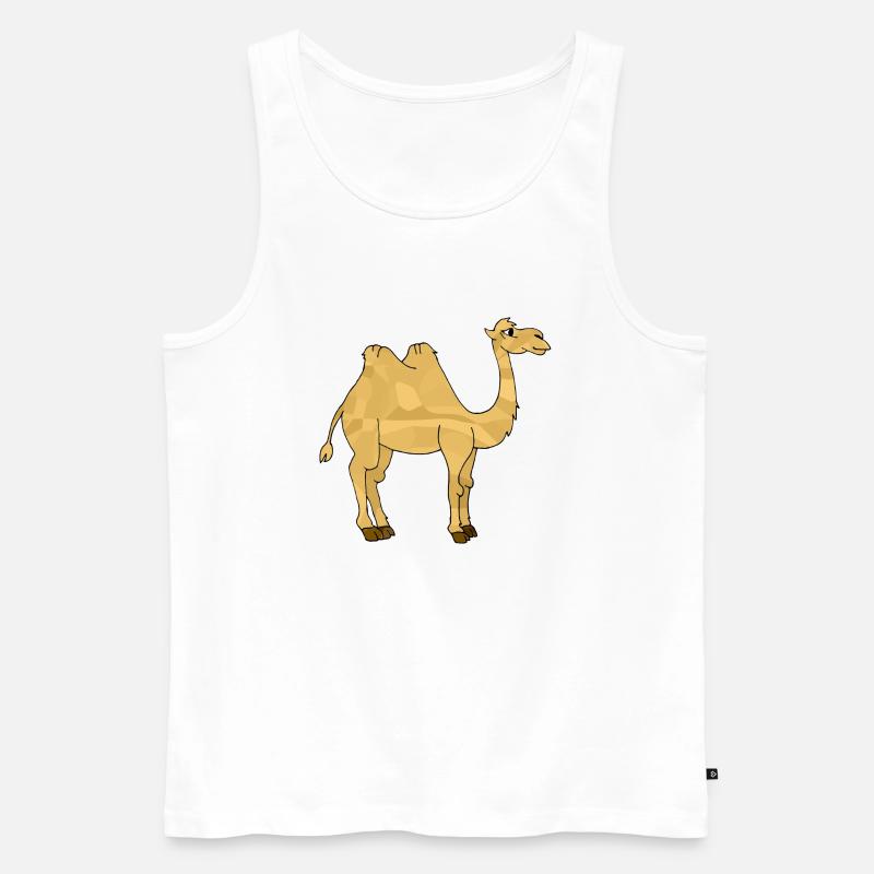 Camel - Men's Premium Organic Tank Top - white