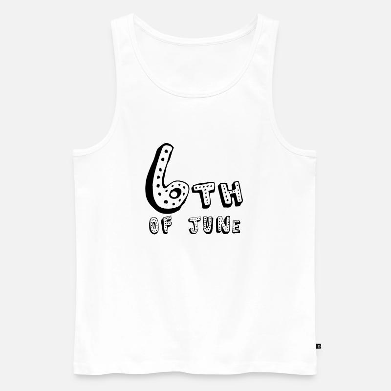 6. Juni - Männer Premium Bio Tank Top - Weiß