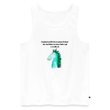 Manchmal zweifle ich an meinem Verstand - Männer Premium Bio Tank Top - Weiß - Vorne - Michal (187cm)
