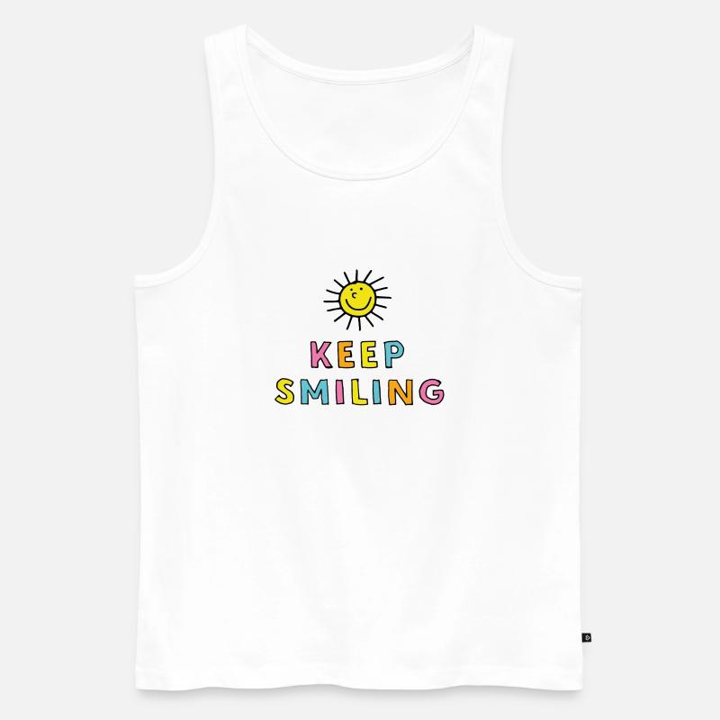 Keep Smiling - Männer Premium Bio Tank Top - Weiß