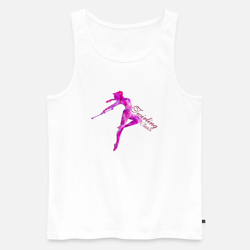 TWIRLING-BATON - Männer Premium Bio Tank Top - Weiß