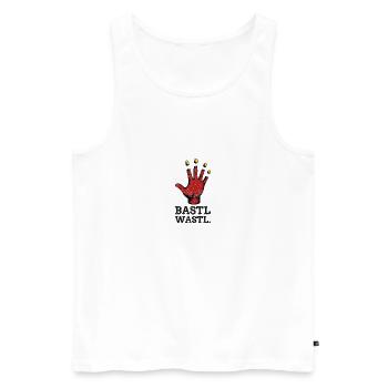 Bastl Wastl - Männer Premium Bio Tank Top - Weiß - Vorne - Michal (187cm)