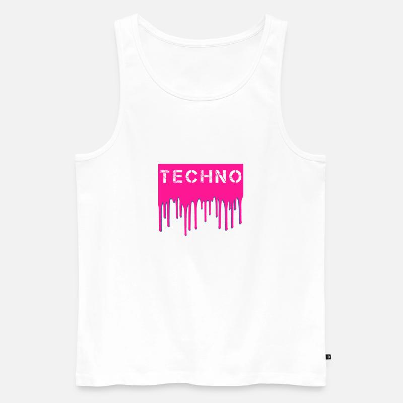 Techno - Männer Premium Bio Tank Top - Weiß