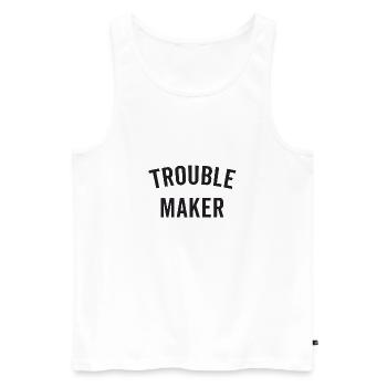 TROUBLE MAKER - Débardeur bio Premium Homme - blanc - Devant - AI Model Male 178 light (178cm)