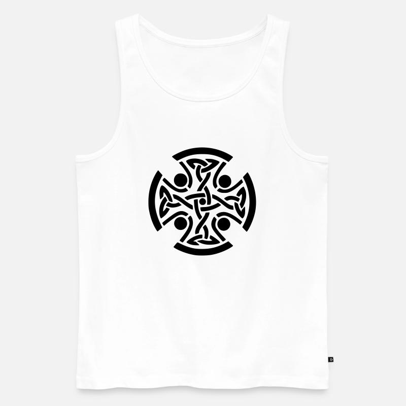 ancient celtic symbol drawing printdesign - Männer Premium Bio Tank Top - Weiß