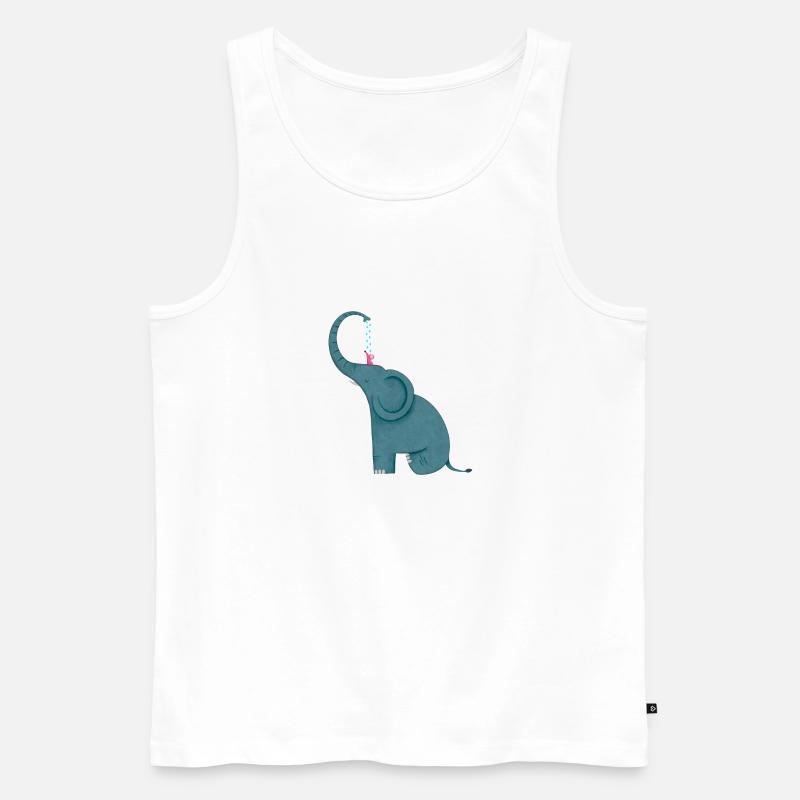 Elefant und Maus Freundschaft - Männer Premium Bio Tank Top - Weiß
