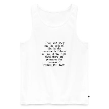 Psalms 16:11 Chinois - Débardeur bio Premium Homme - blanc - Devant - AI Model Male 178 light (178cm)