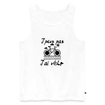 J'peux pas j'ai vélo - Débardeur bio Premium Homme - blanc - Devant - Michal (187cm)