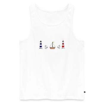 Ancre pour voilier Maritim Lighthouse - Débardeur bio Premium Homme - blanc - Devant - Michal (187cm)