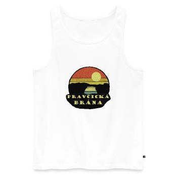 prebischtor pravcicka brana - Männer Premium Bio Tank Top - Weiß - Vorne - AI Model Male 178 light (178cm)