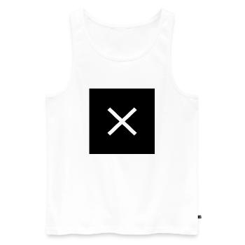 Cross white on black - Men's Premium Organic Tank Top - white - Front - AI Model Male 178 light (178cm)