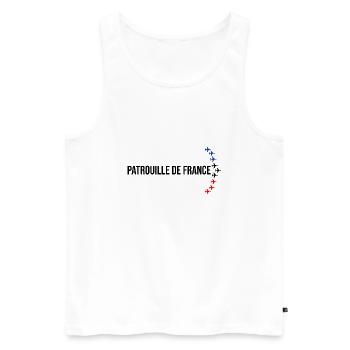 Patrouille de France meeting aérien armée de l'air - Débardeur bio Premium Homme - blanc - Devant - AI Model Male 178 light (178cm)