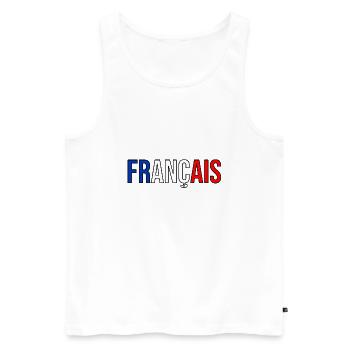 French flag france country blue white red logo - Men's Premium Organic Tank Top - white - Front - AI Model Male 178 light (178cm)