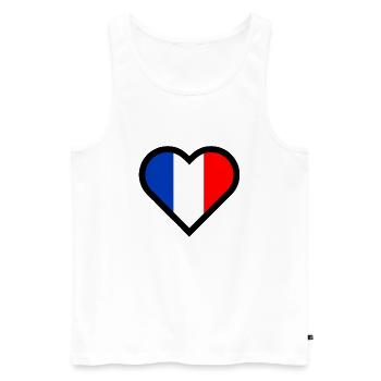 French heart tricolor flag France country love - Men's Premium Organic Tank Top - white - Front - AI Model Male 178 light (178cm)