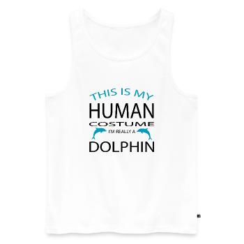 Dolphin Delfin - Männer Premium Bio Tank Top - Weiß - Vorne - AI Model Male 178 light (178cm)