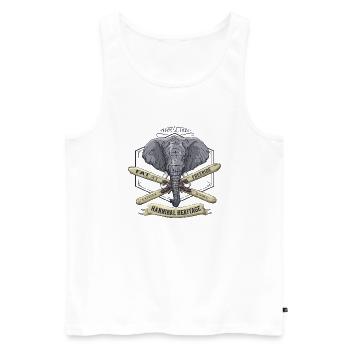 Hannibal Erbe - Männer Premium Bio Tank Top - Weiß - Vorne - Michal (187cm)