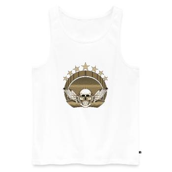 Skull - Men's Premium Organic Tank Top - white - Front - AI Model Male 178 light (178cm)