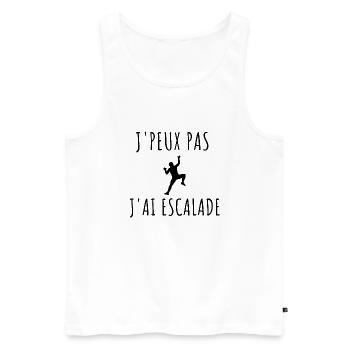 T shirt escalade J'peux pas j'ai escalade homme - Débardeur bio Premium Homme - blanc - Devant - Michal (187cm)