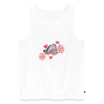 Modèle d'oiseaux d'amour - Débardeur bio Premium Homme - blanc - Devant - AI Model Male 178 light (178cm)