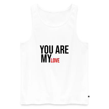 Du bist meine Liebe, ich liebe dich - Männer Premium Bio Tank Top - Weiß - Vorne - Michal (187cm)