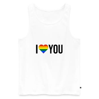 je t'aime LGBT - Débardeur bio Premium Homme - blanc - Devant - Michal (187cm)