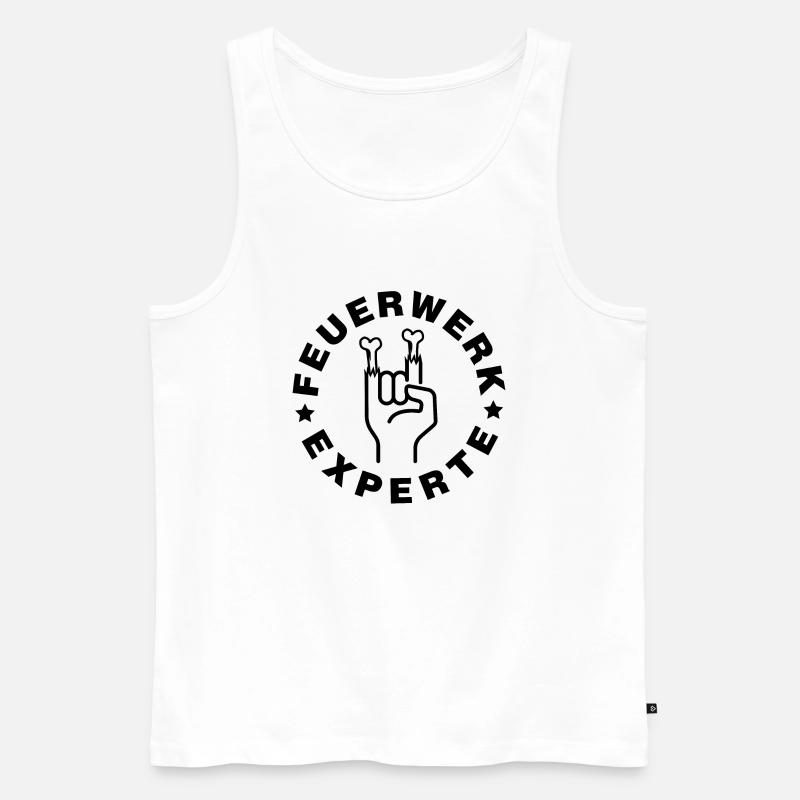 Feuerwerk Experte Finger Explosion - Männer Premium Bio Tank Top - Weiß