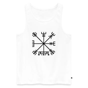 Vegvisir - Männer Premium Bio Tank Top - Weiß - Vorne - AI Model Male 178 light (178cm)
