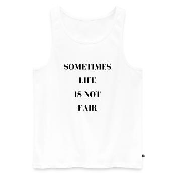 Manchmal ist das Leben nicht fair - Männer Premium Bio Tank Top - Weiß - Vorne - AI Model Male 178 light (178cm)