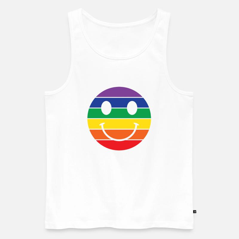 Regenbogen Emoj - Männer Premium Bio Tank Top - Weiß