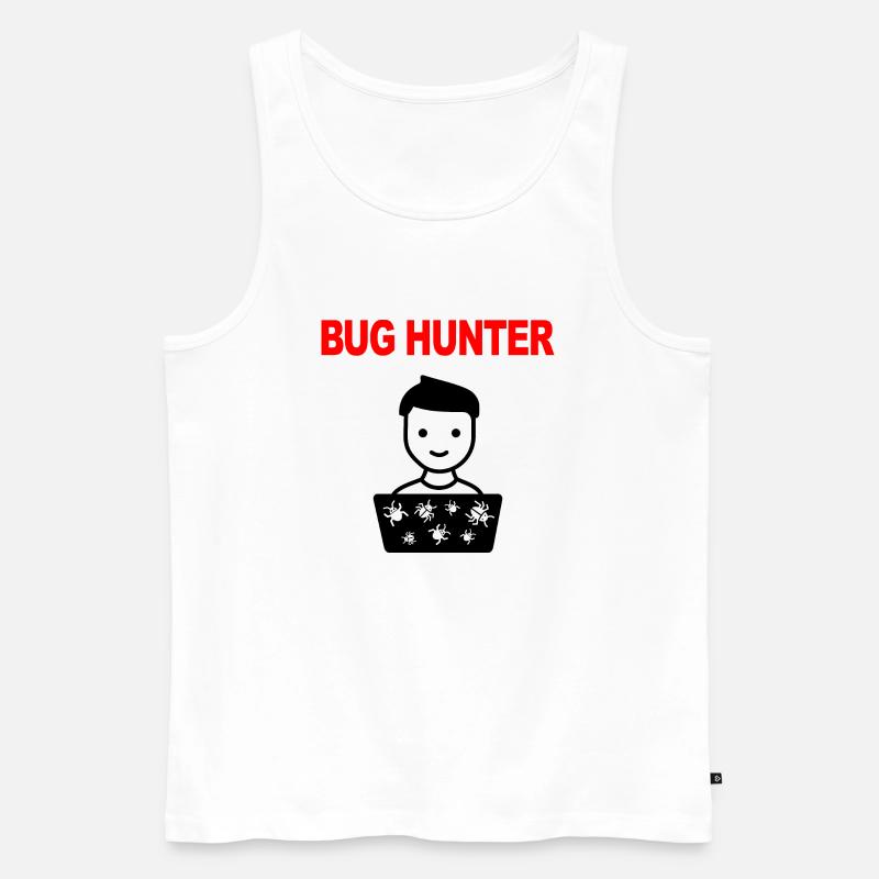 Bug Hunter, Test software, Programmatore, IT, Bug - Canottiera ecologica premium da uomo - bianco