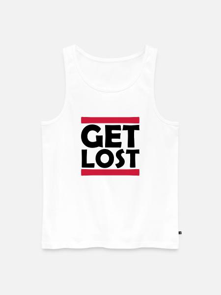 Strip Get Lost - Men's Premium Organic Tank Top - white