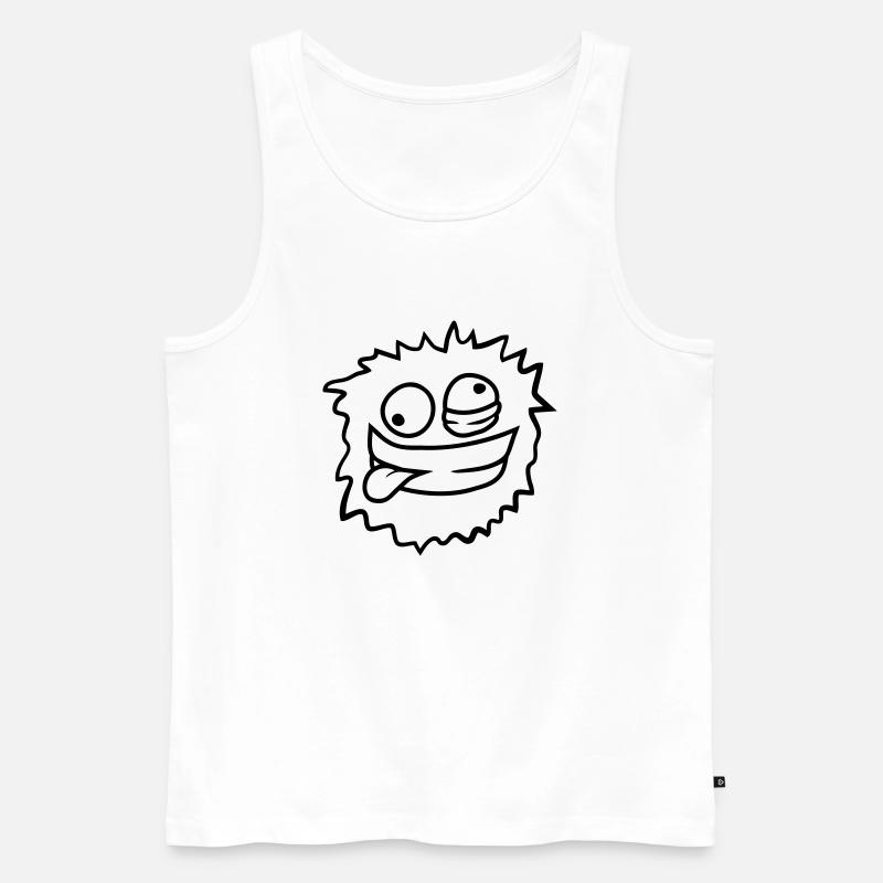 Gesicht Haariges Monster - Männer Premium Bio Tank Top - Weiß