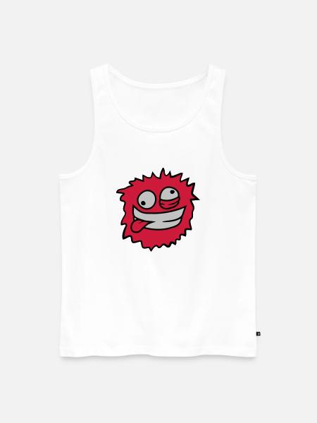 Hairy monster face - Men's Premium Organic Tank Top - white