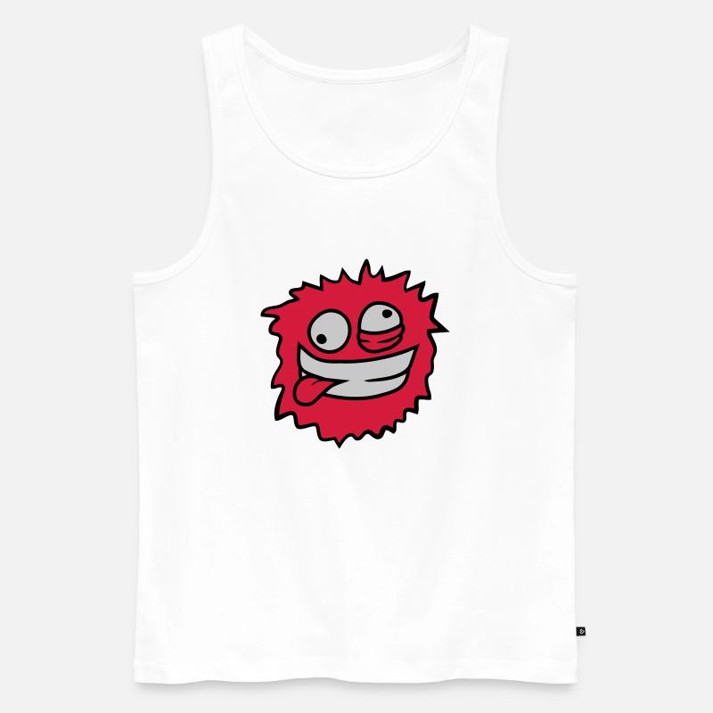 Haariges Monster Gesicht - Männer Premium Bio Tank Top - Weiß