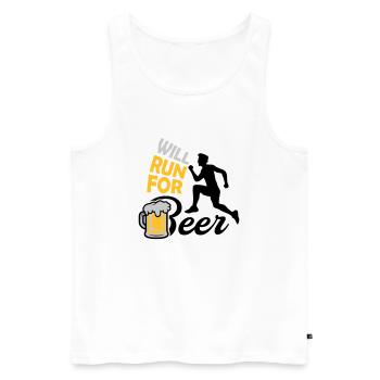 Run for Beer - Men's Premium Organic Tank Top - white - Front - Michal (187cm)