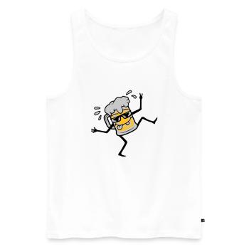 Dancing Cool Party Bière - Débardeur bio Premium Homme - blanc - Devant - Michal (187cm)