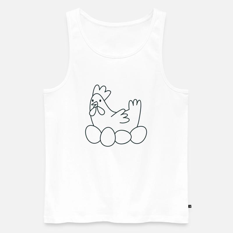 Hühner-Chook mit Eiern - Männer Premium Bio Tank Top - Weiß
