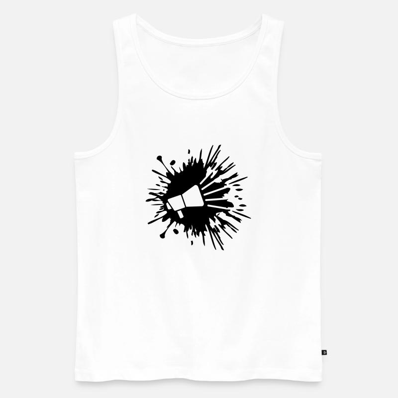 Tropfen Farbklecks Megafon Symbol - Männer Premium Bio Tank Top - Weiß