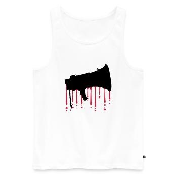 Blood Drops Megafon Orateur de propagande - Débardeur bio Premium Homme - blanc - Devant - AI Model Male 178 light (178cm)