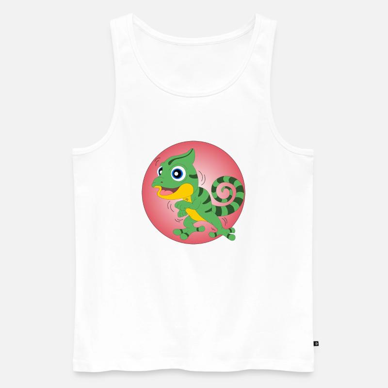 Tanzende Eidechse - Männer Premium Bio Tank Top - Weiß
