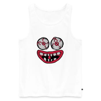 Evil Monster Horror Face - Men's Premium Organic Tank Top - white - Front - Michal (187cm)