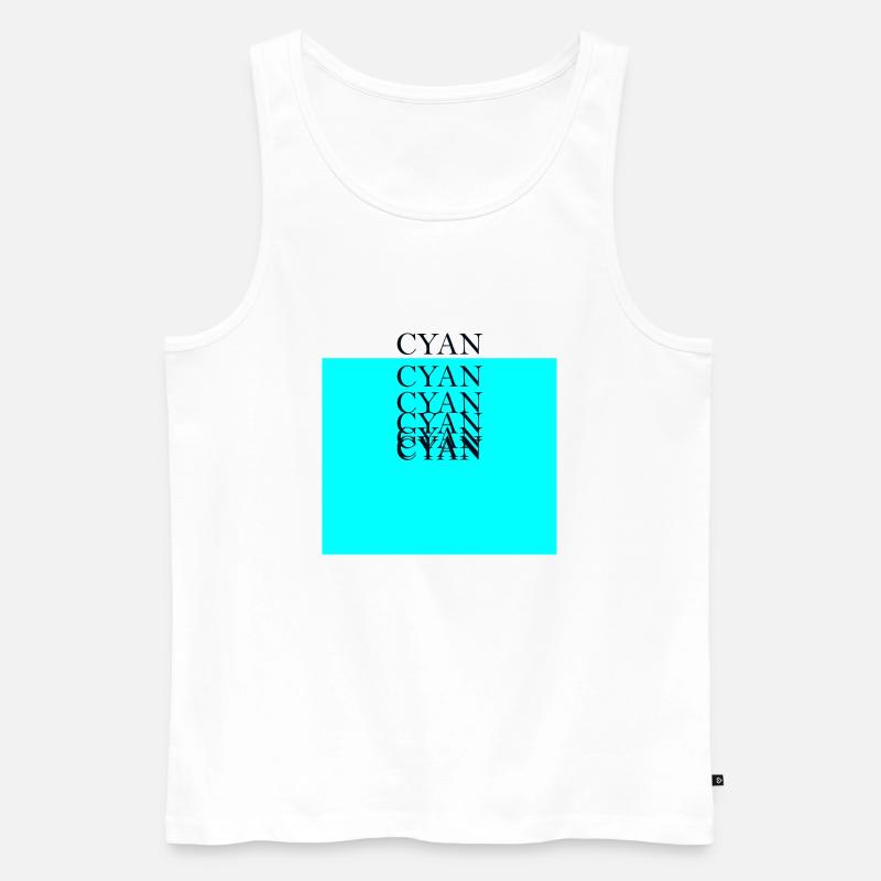 CMYK Cyan - Männer Premium Bio Tank Top - Weiß