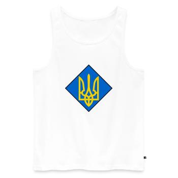 Ukraine - Débardeur bio Premium Homme - blanc - Devant - AI Model Male 178 light (178cm)