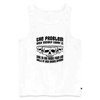 drinks from enemies skulls - Men's Premium Organic Tank Top - white - Front - Michal (187cm)