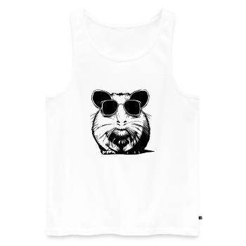 Guinea pig cool sunglasses funny vector 1 - Men's Premium Organic Tank Top - white - Front - AI Model Male 178 light (178cm)