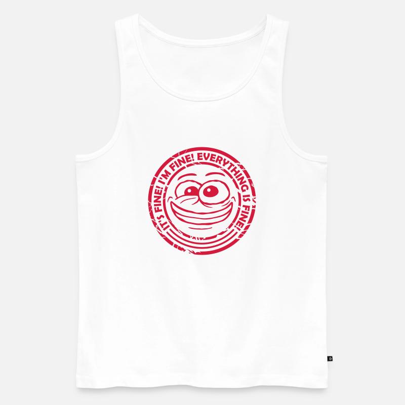 everything is fine Zitat - Männer Premium Bio Tank Top - Weiß