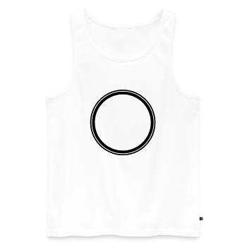 Icône de cercle - Débardeur bio Premium Homme - blanc - Devant - Michal (187cm)